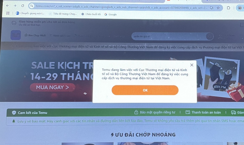 Temu chưa được cấp phép tại Việt Nam nên chưa có cơ sở để giải quyết thủ tục hải quan Temu chưa được cấp phép tại Việt Nam nên chưa có cơ sở để giải quyết thủ tục hải quan